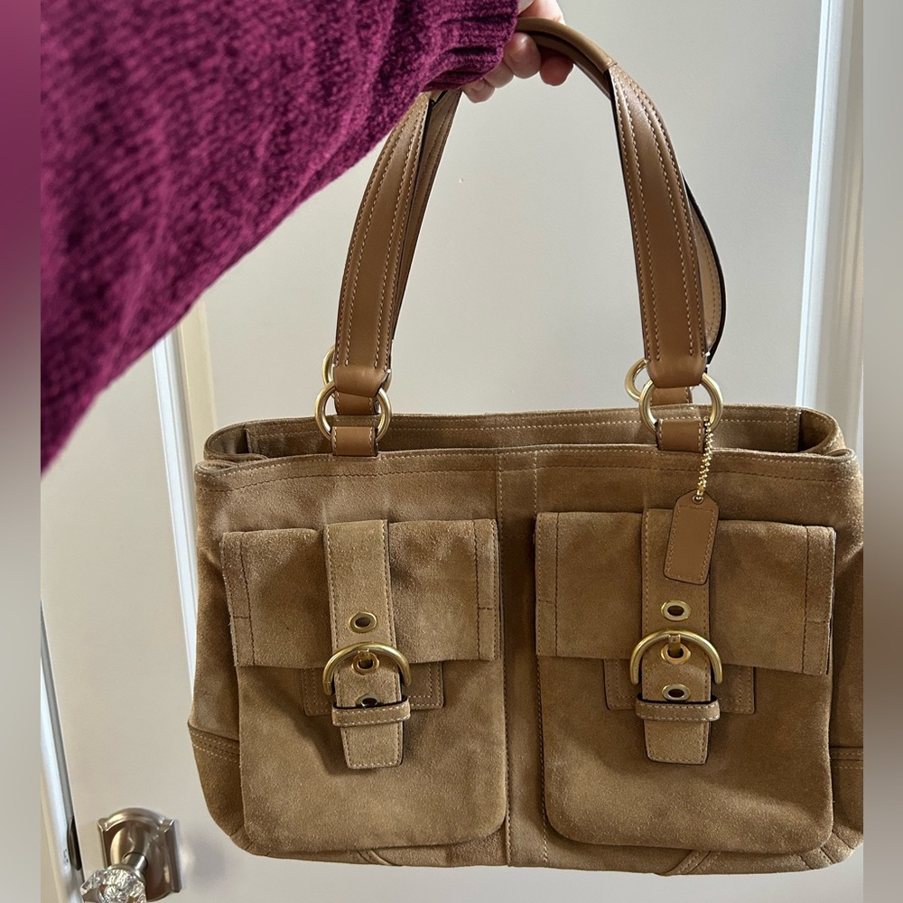 MOVING SALE Coach large Soho bag Tan suede